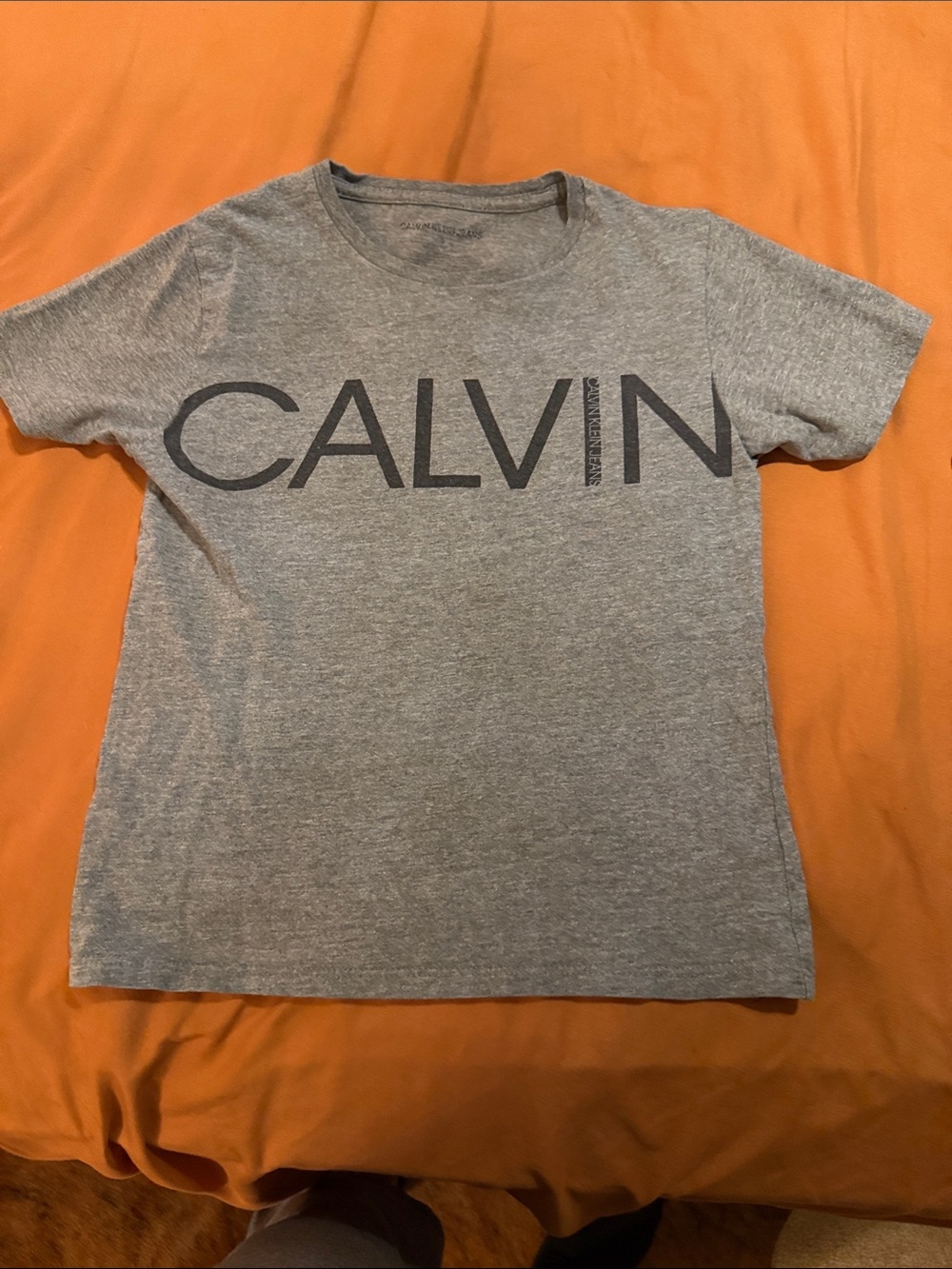Calvin Klein Gray Logo Short Sleeve Tee